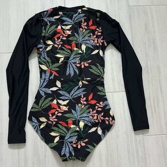Axesea Women’s Rash Guard Long Sleeve One Piece Swimsuit size 6 Topical Midnight - Picture 6 of 7